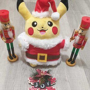 Pokemon Pikachu Plush Doll Figurine Christmas Santa Claus Outfit Kids Toy Gift